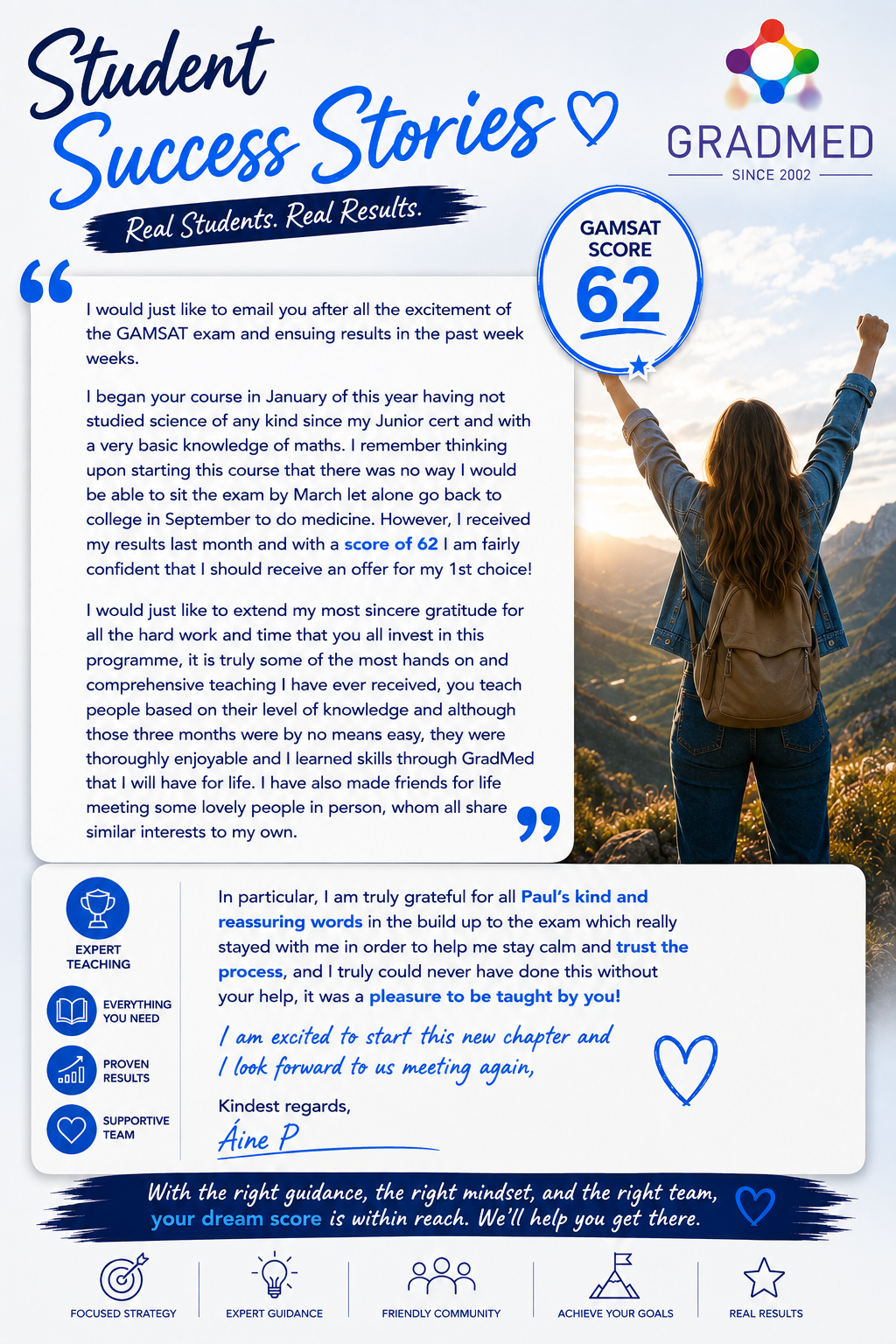 Thank you from Aine on GAMSAT Results